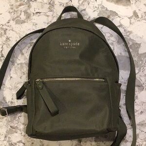 Kate Spade Olive Backpack with Gold Accents